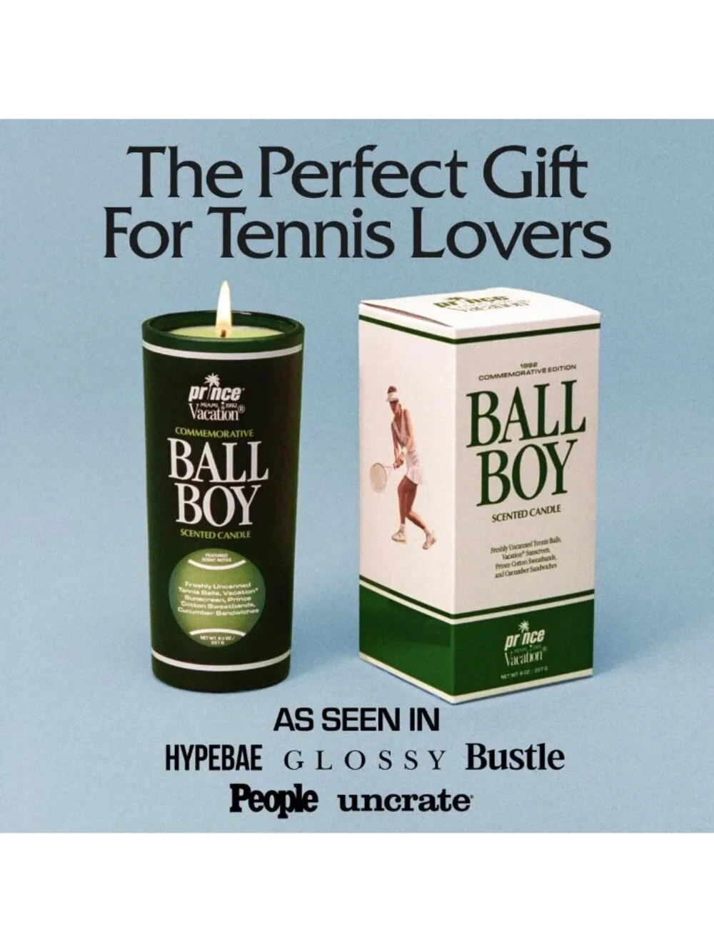Tennis Scented Soy Candle for Relaxation, 8 oz - Perfect for Vacation Vibes